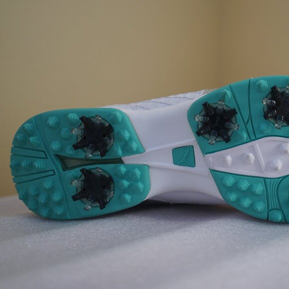 Puma Women's Biofusion Golf Shoes White/Silver Metallic/Aqua Splash, 8.5 M - Picture 12 of 16